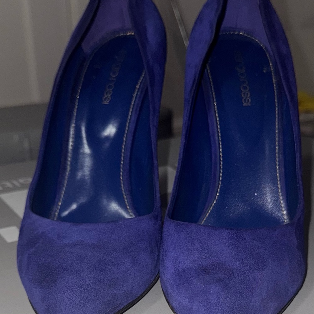 Sergio Rossi Royal Blue Suede Heels